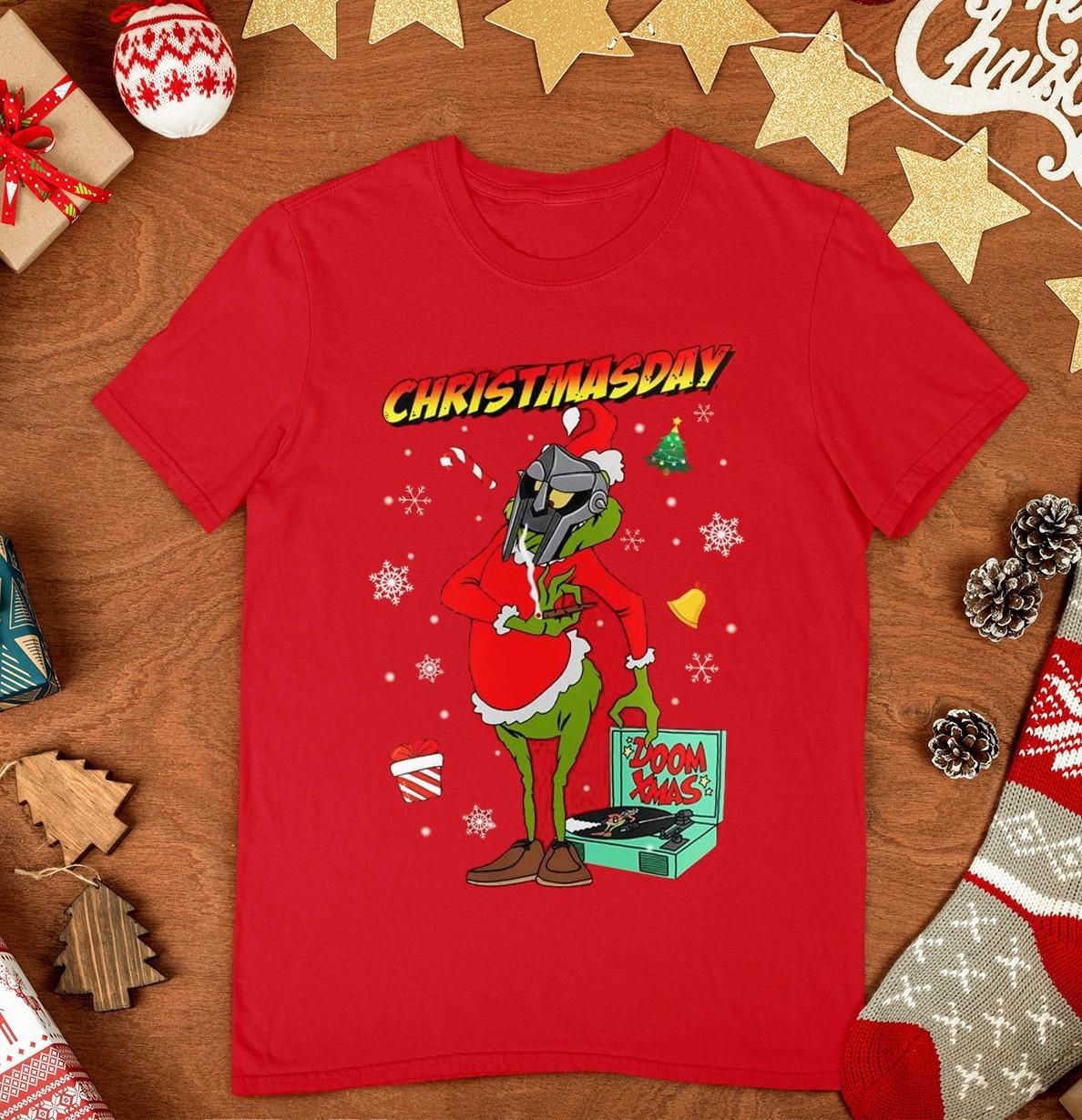 MF DOOM Merry Christmas Red T-shirt short sleeve All sizes S-5Xl NP63.21 S разноцветный