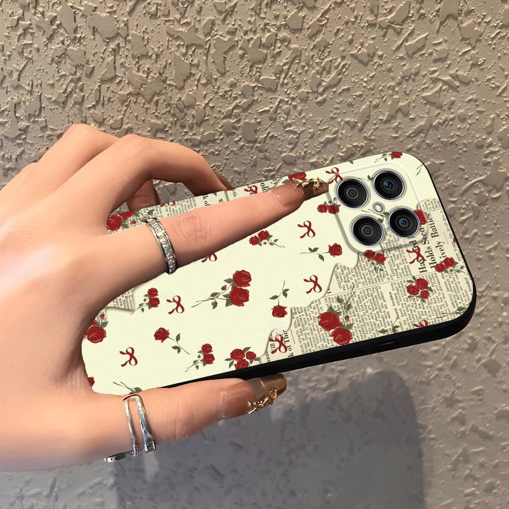 Funda Phone Cover Case for Honor 200 400 Lite X6 8X 70 X7 X8 Magic5Lite X9a 90 X5b Rose Bow