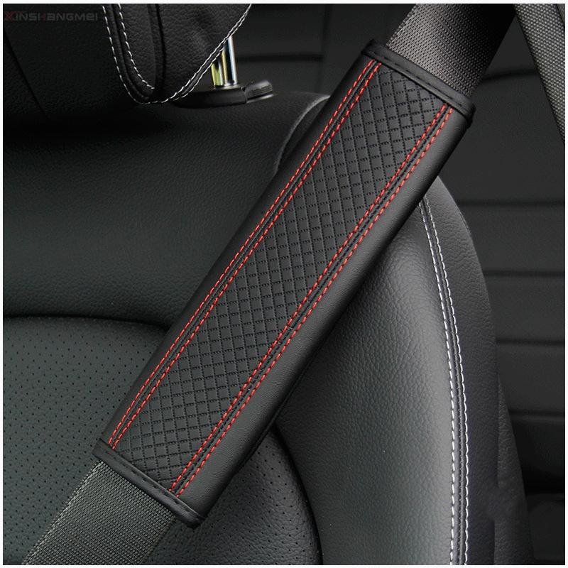 PU Leather Car Accessories Seat Belt Safety Shoulder Cover Breathable Protection Seat Belt Padding Pad Car Accessories Interiors