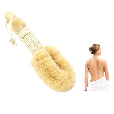 Natural Sisal Brush Bath Body Brush Shower Scrub Brush Body Care Cleaning Brush with Wooden Brush