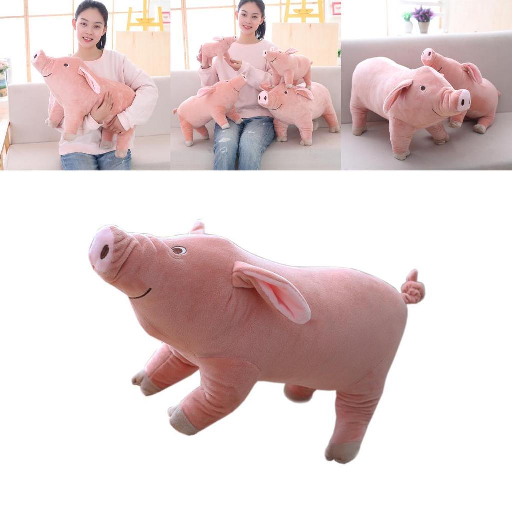 Lovely Beach Pig Shaped Plush Toy With Cotton Filling In Four Sizes For Gift And Collectibles