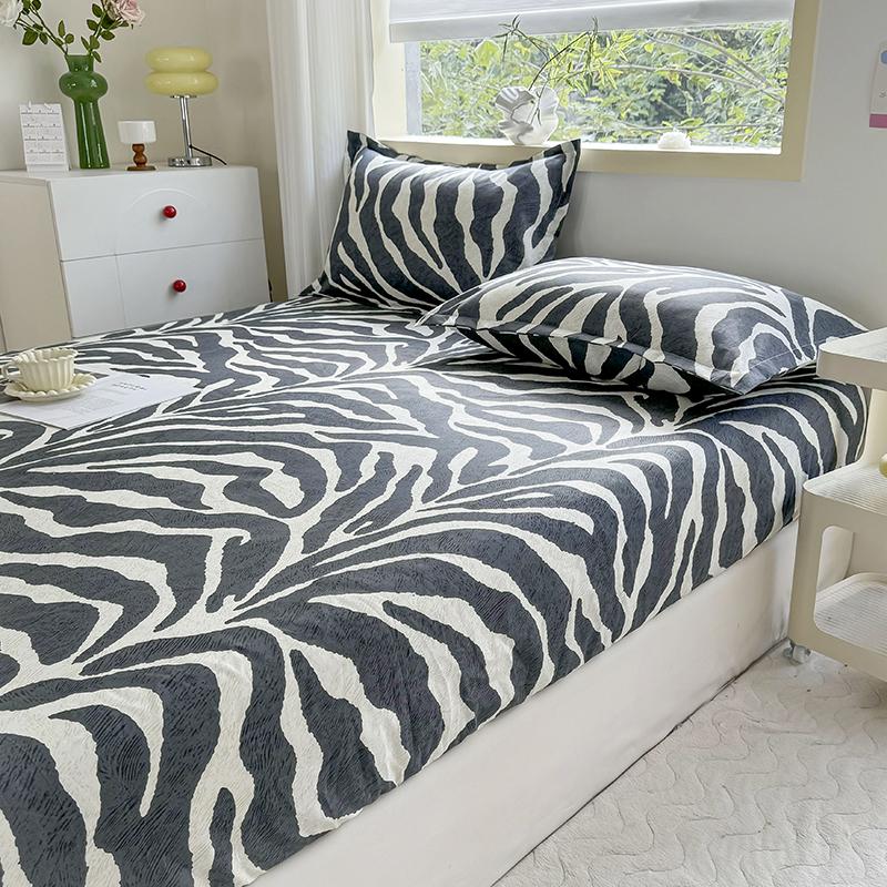 Spannbettlaken mit Gummizug Zebra Streifen Gedruckt Spannbettlaken Queen Size Bettlaken Sets Hohe Qualität Einzelne Laken für Bett