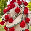 Soft Rose Bouquet Blanket Warm Crocheted Flower Blanket Multi-Use Floral Throw Blanket  Photo Prop