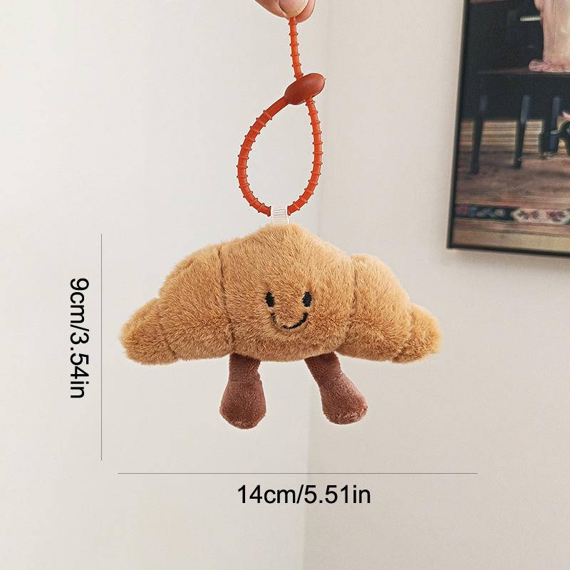 Bread Plush Pendant Toy Creative Croissants Roll Taco Cake Plush Doll Keychain Decoration Backpack Pendant Kid Gift