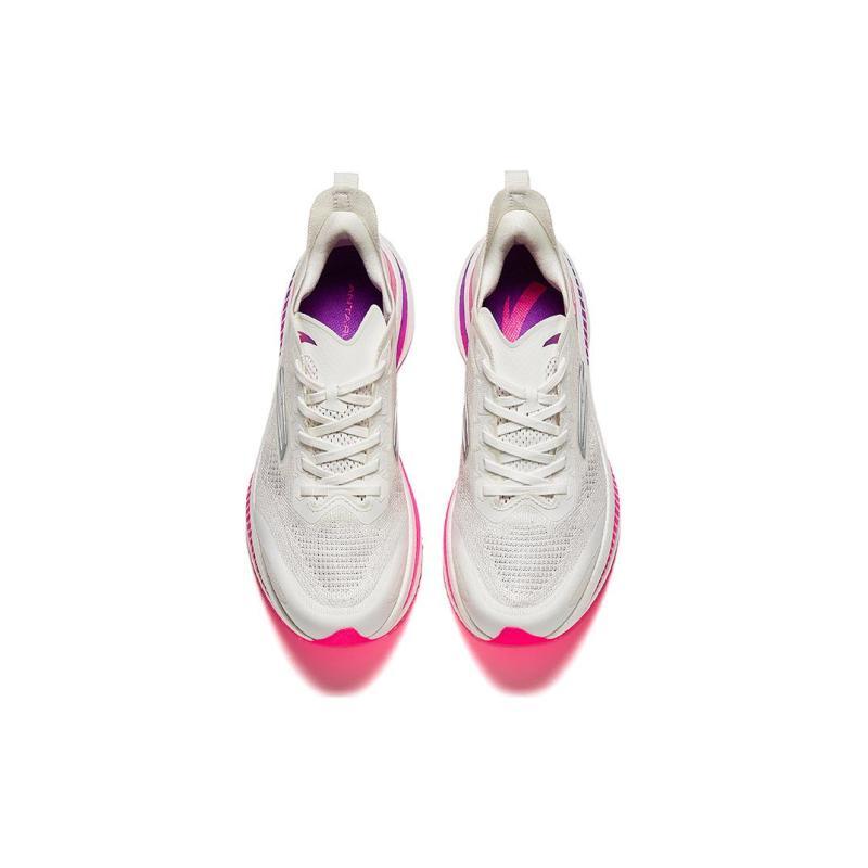 Anta Cushioning Abrasion Resistant Breathable Low top Full Length Carbon Plate Running Shoes Men's White Pink Sneakers 912425588-1