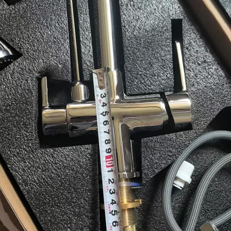 All-Copper 3-in-1 Pull-Out Kitchen Faucet with Hot, Cold, and Pure Water Options