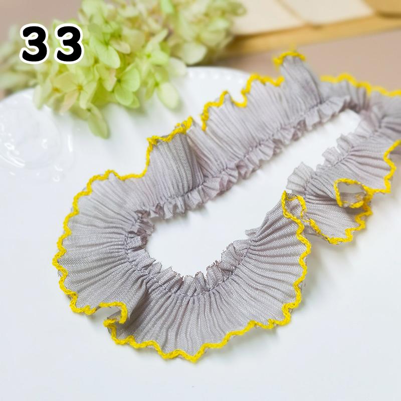 1M Lace Ribbon Sheer Chiffon Elastic Ruffle Ribbon Lace Trim for Dress Diy Apparel Sewing Fabric Wedding Party Accessories New