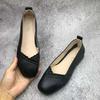 Shoes for Women Slip-on Square Toe Black Woman Flats Leather Casual Stylish Cheap Liquidation Comfortable and Elegant Low Price
