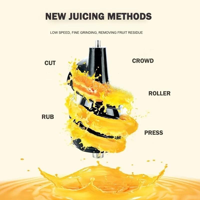 300W Didelės Galios Buitinis Elektrinis Vaisių Sulčiaspaudis Didelio Kalibro Vaisių Išspaudėjas Plaktuvas Lėto Spaudimo Šalto Spaudimo Sulčiaspaudis