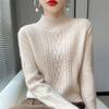 Women's Sweater Autumn Winter Outside Wear Pullovers Half High Collar Knitwear Fashion Long Sleeve Pull Femme  Tops