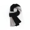 Unisex 100% Cashmere Color Block Ribbed Knit Scarf for Autumn/Winter