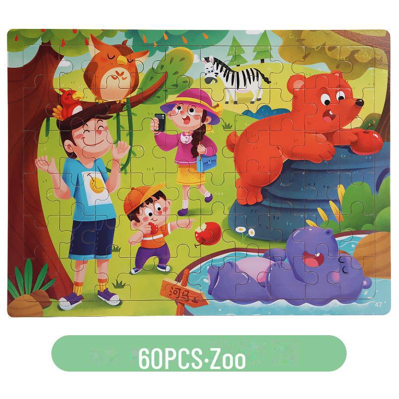 פאזל עץ מצויר 60 חלקים של טמו לחינוך לגיל הרך