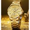 Luxury Gold Engraved Watch for Men Stainless Steel Waterproof Business Quartz Wristwatch with Date, Ideal Gift for Father's Day & Anniversaries