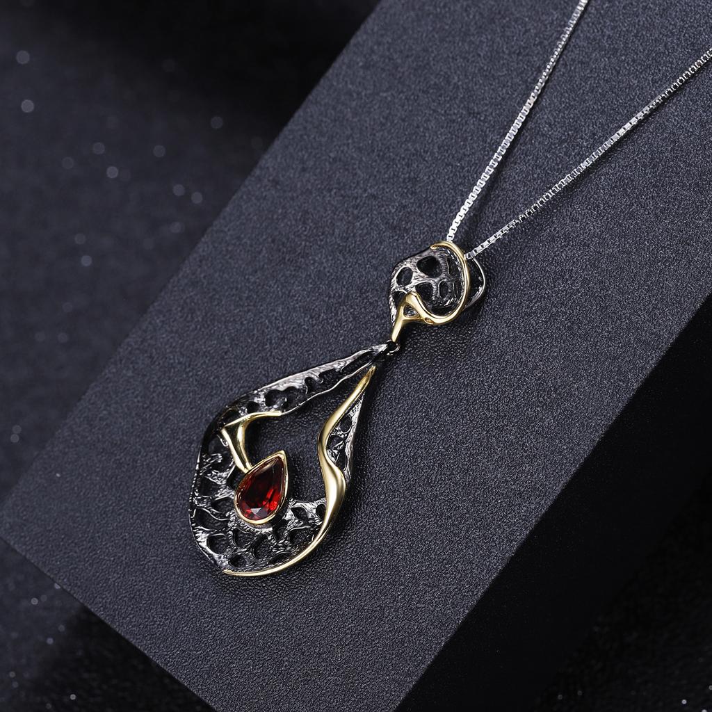 Originaler Designer-Edelsteinanhänger aus italienischer Handwerkskunst, hochwertiger Retro-Halskettenanhänger aus 925er Silber mit natürlichem Amethyst