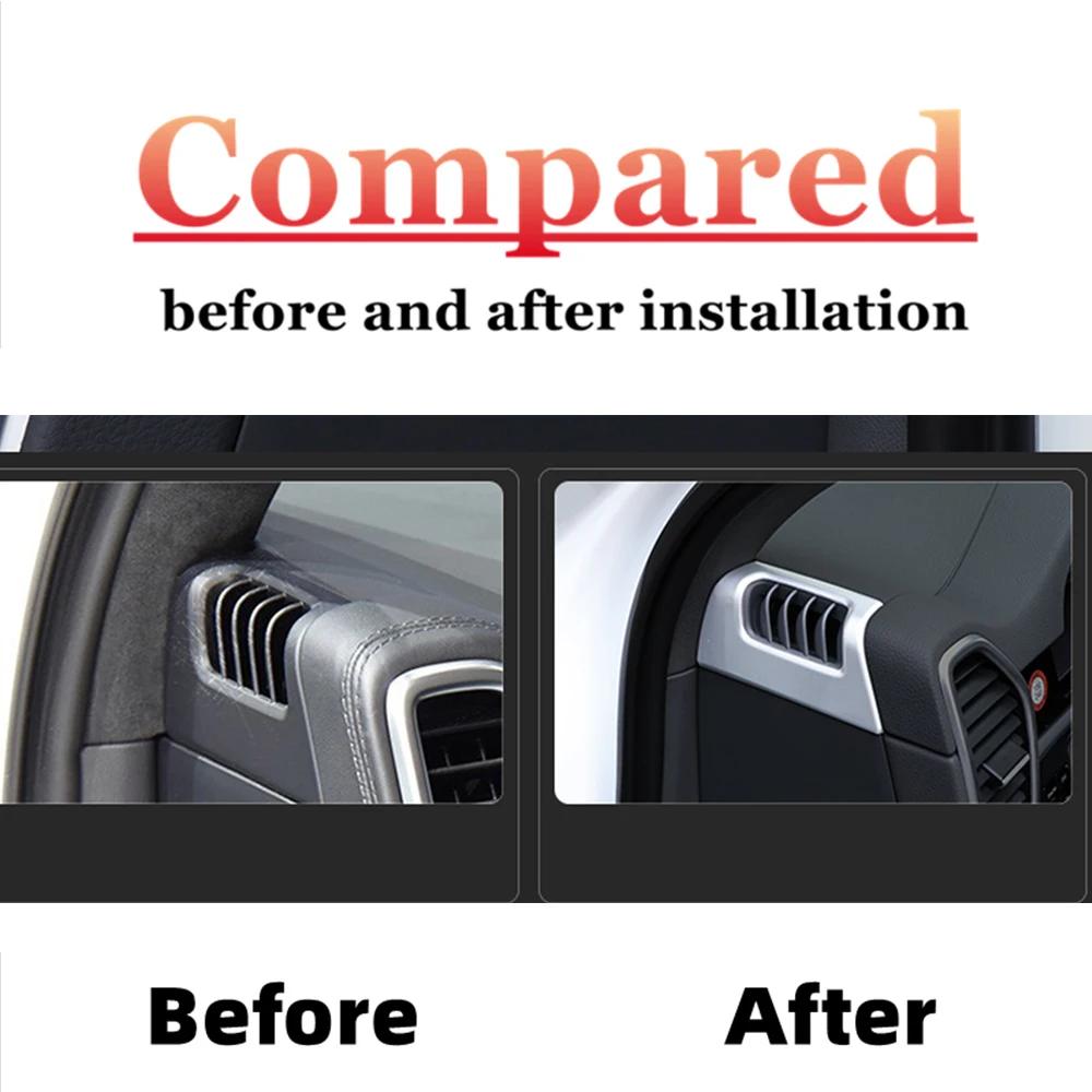 Carbon Fiber Style Front Air Vent Trim Cover for Porsche Cayenne 2018-2022 ABS Interior Moulding