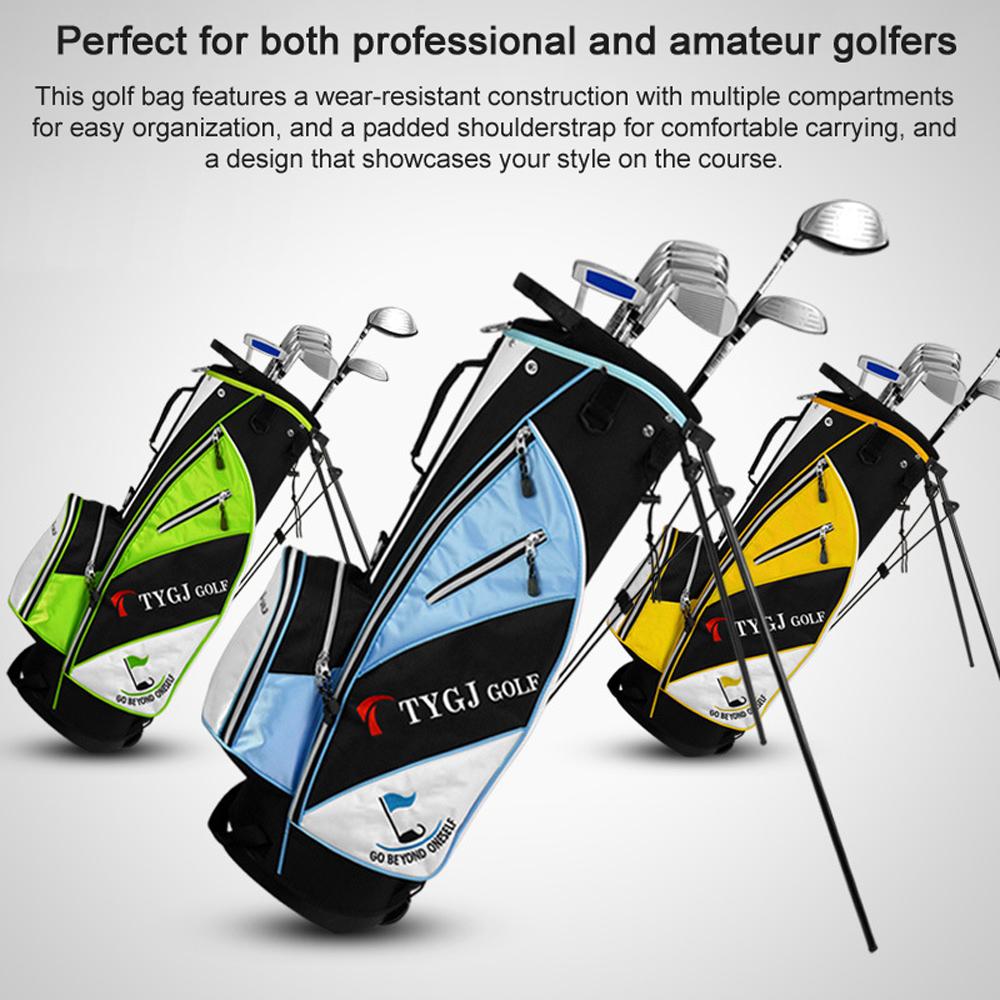 Portable Golf Rack Bag With Braces Bracket Golf Bag With Stand Support Lightweight Golf Bag