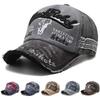 Unisex Washed Cotton Vintage Cap Letter Embroidery Baseball Cap Cow Head Pattern Men And Women Outdoor Sports Hats