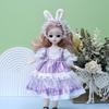 Attractive Eyes 30cm Bjd Doll with Clothes Long Hair Princess Makeup Ball Joint Doll  Toddler