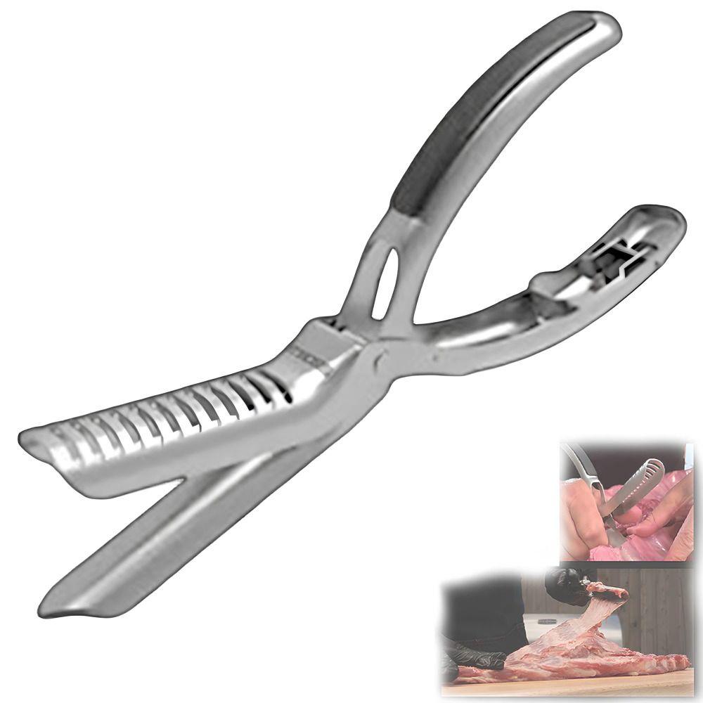 Neuer Edelstahl Rippchen Prep Pro Bogenklemme Rutschfest BBQ Rippchen Skinner Langlebig Tragbar Rippchen Entsehner Werkzeug BBQ Zubehör