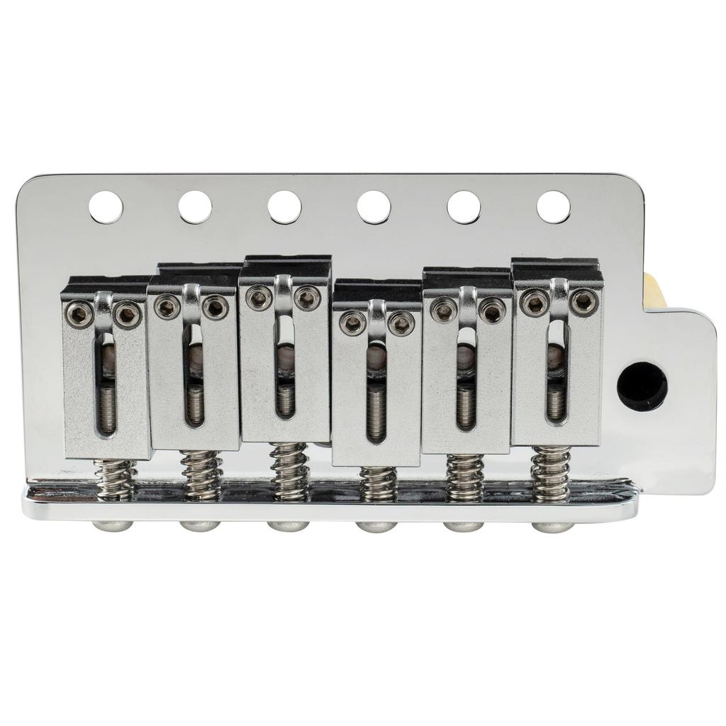 Musiclily Ultra 10.5mm Pitch 6-Point Support ST Tremolo Bridge Brass Saddle 36mm Brass Block for Strat Electric Guitar Chrome