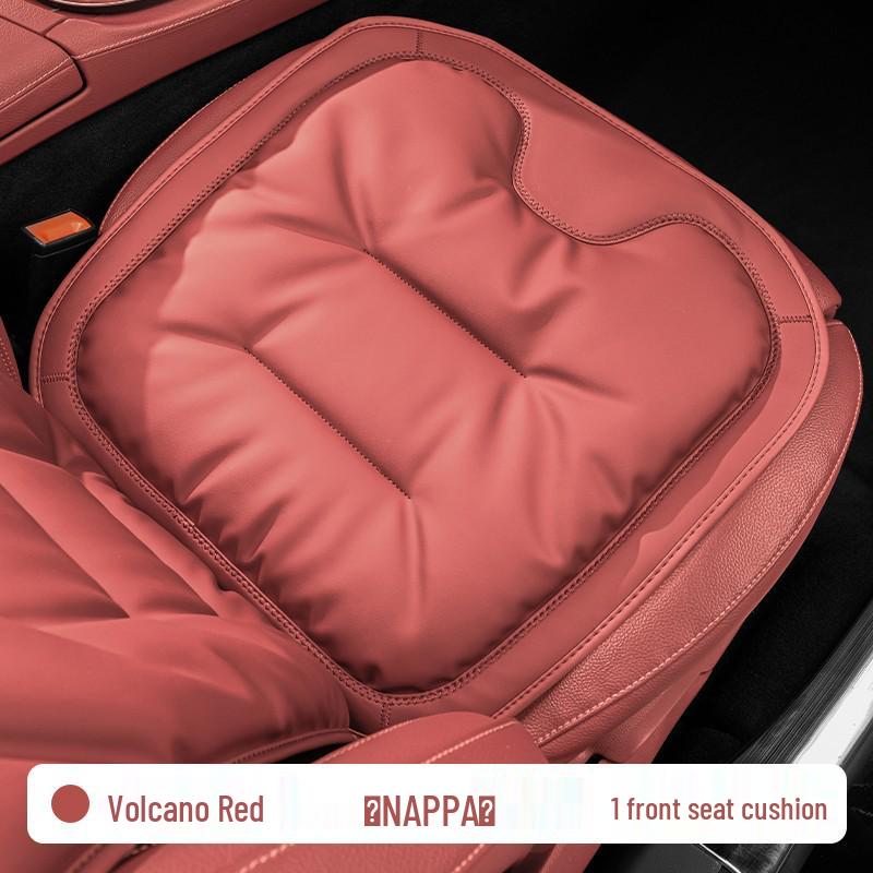 Luxury Nappa Leather Non-Slip Car Seat Cushions for Five-Seater - Thickened Design for Front and Rear Seats