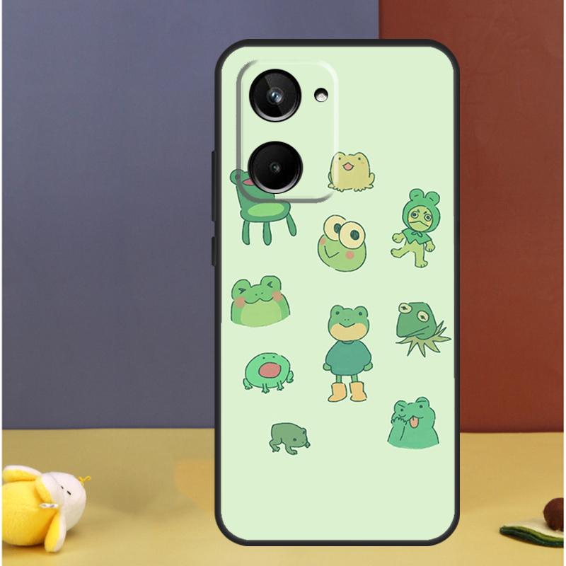 Cute Green Frog For Realme 15 Pro GT7 10 11 12 13 14 Pro Plus C67 C65 C63 C61 C55 C53 C51 C35 C71 C75 Case