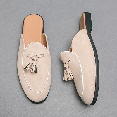 Sommar Halvtofflor Mocka Lågskurna Loafers Platt Sula Bekväm Mjuk Sula Herr Casual Designerskor Halvtofflor Herr