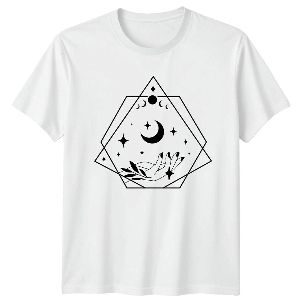 Celestial Hand Moon Phases Stars Magic TShirt S