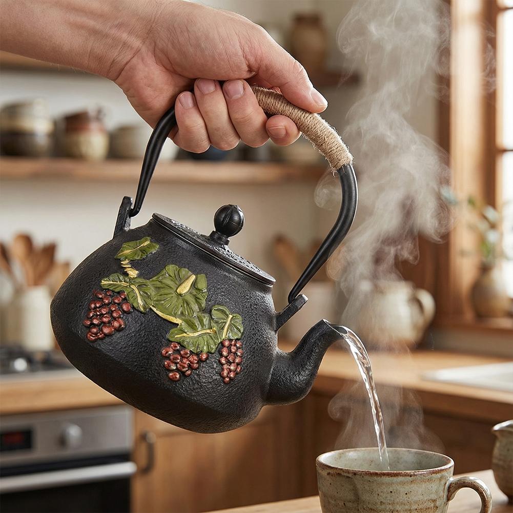 Handmade Iron Tea Pot Japanese Style Cast Iron Water Heater Tea Brewing Home Use Tea Pot Tea Set From Mainland China