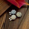 Faux Pearl Button Cover Alloy Elegant Clip-On Button Covers Removable No-Sew Button Covers for Women Shirts Blouses Wedding