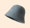 Premium sense bucket hat autumn and winter women's new wool hat winter warm basin hat show face small bucket hat