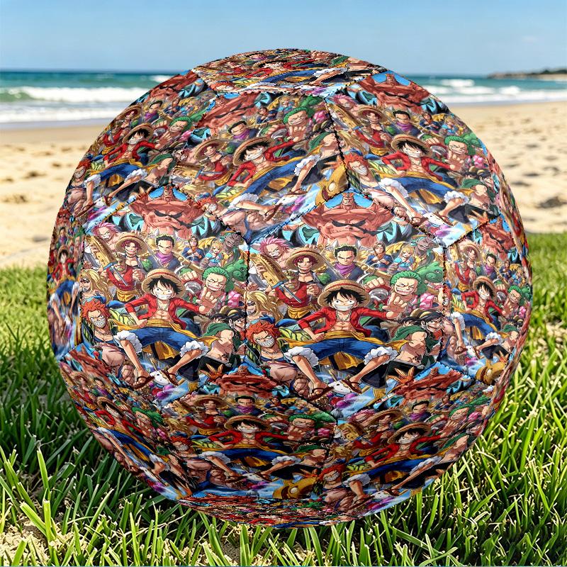 Taille 5 Ballon de Football Imprimé One Piece, Ballon de Football en PU Résistant à l'Usure pour Match, Entraînement et Pratique Quotidienne, Cadeau d'Anniversaire pour Fans de Football