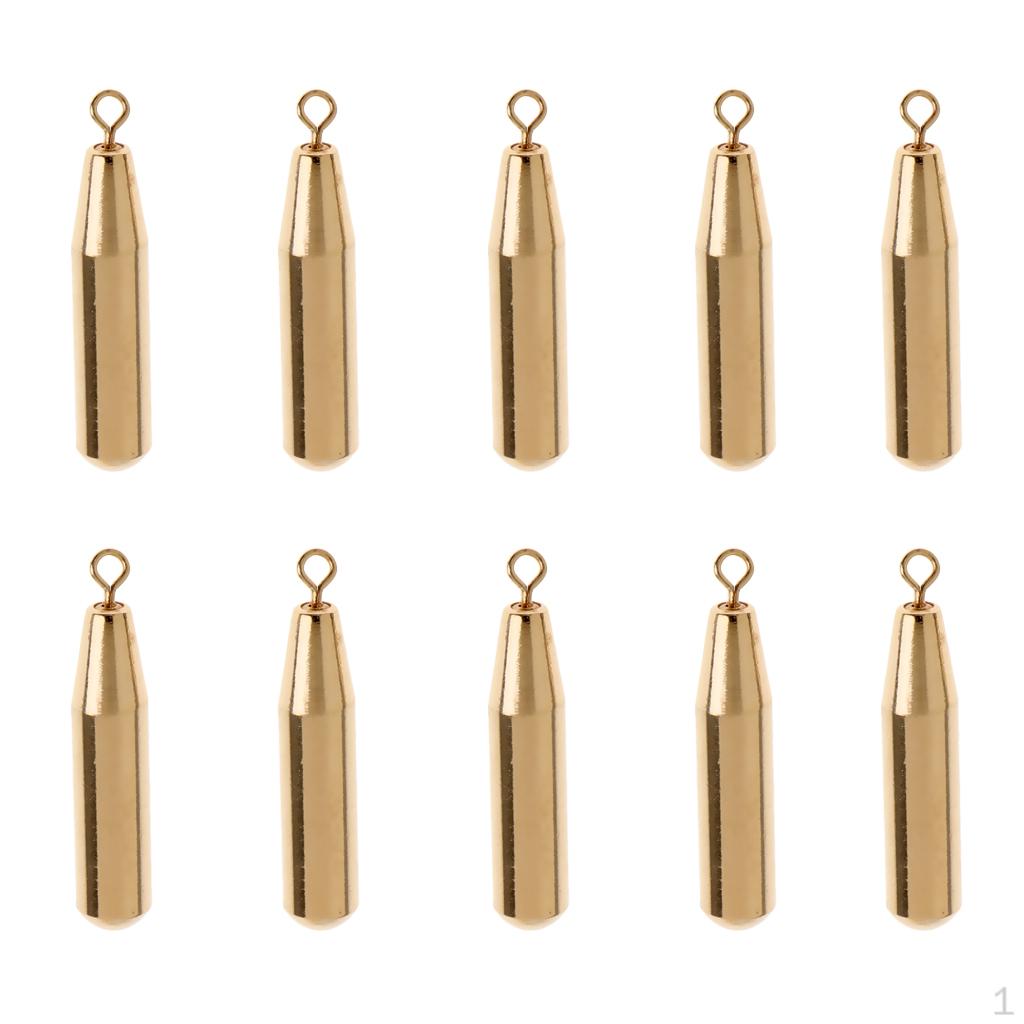10 Pieces Assorted Sinker Bulk Set Pivoting Casting Drop Gold