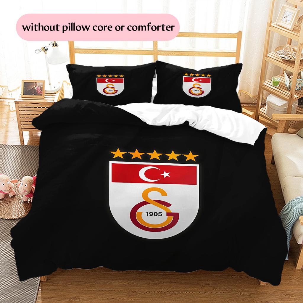 Galatasaray S.K Pattern Bedding Quilt Set Home Decoration Gift (1 * duvet cover + 2 * pillowcase without core)