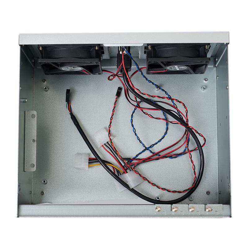 Wall-Mounted 4-Slot ITX CNC Industrial Computer Chassis, Silver-Gray