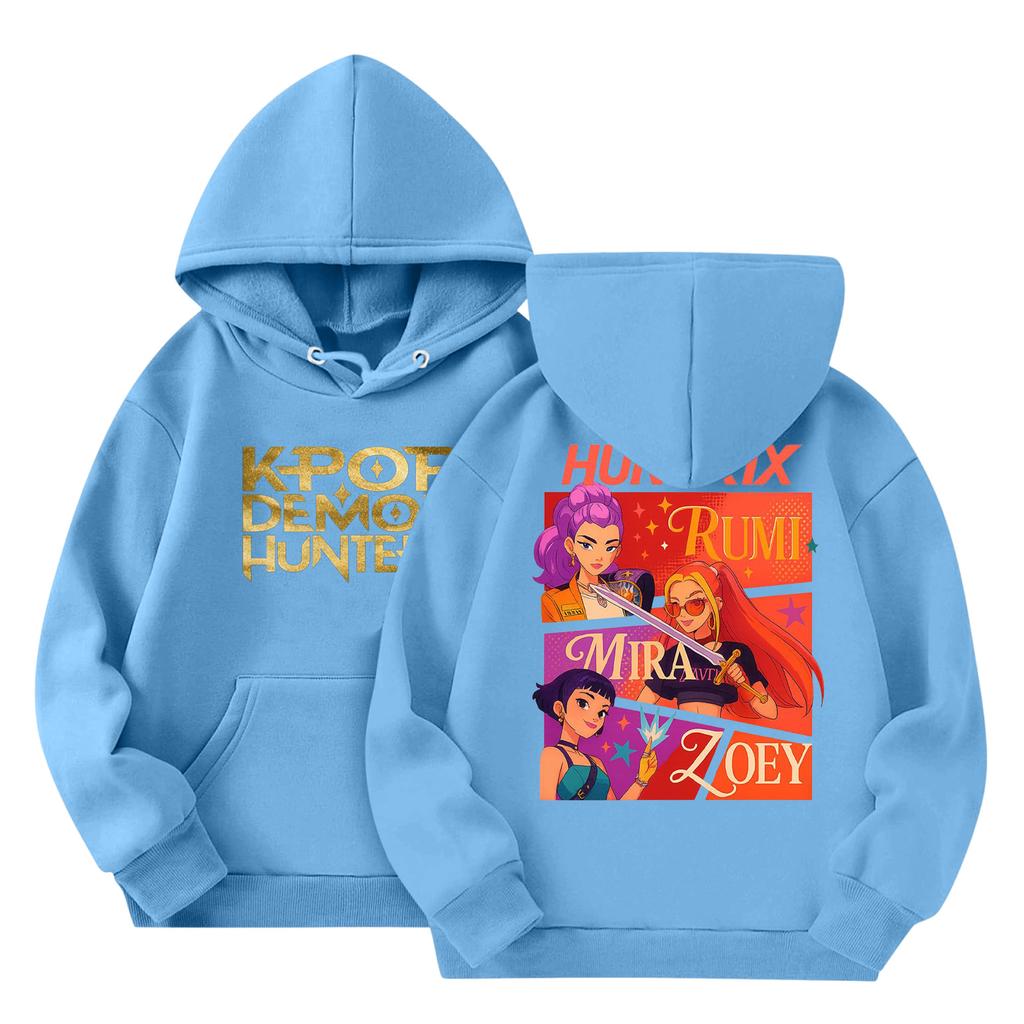 Child Fashion Lightweight Long Sleeve Pullover With Pockets  Print Hoodie