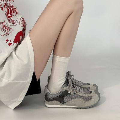 Retro Lightweight Thick-soled Inner Height-increasing Running Shoes Women's Summer New Round Head Versatile Shoes Tide