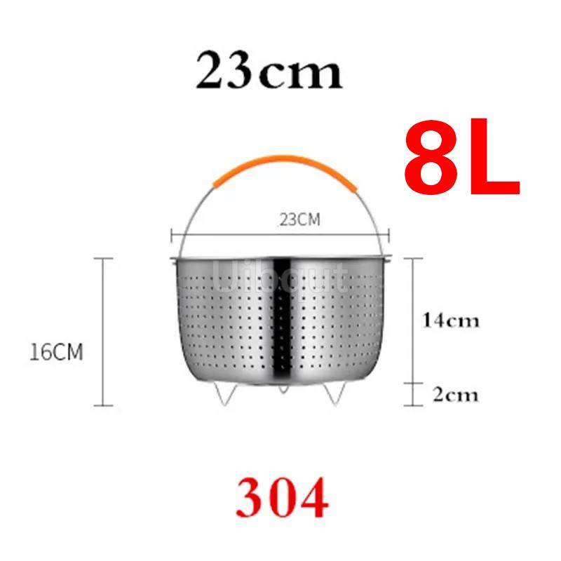 304 Stainless Steel Rice Cooking Steam Basket Pressure Cooker Anti-scald Steamer Multi-Function Fruit Cleaning Basket cooking