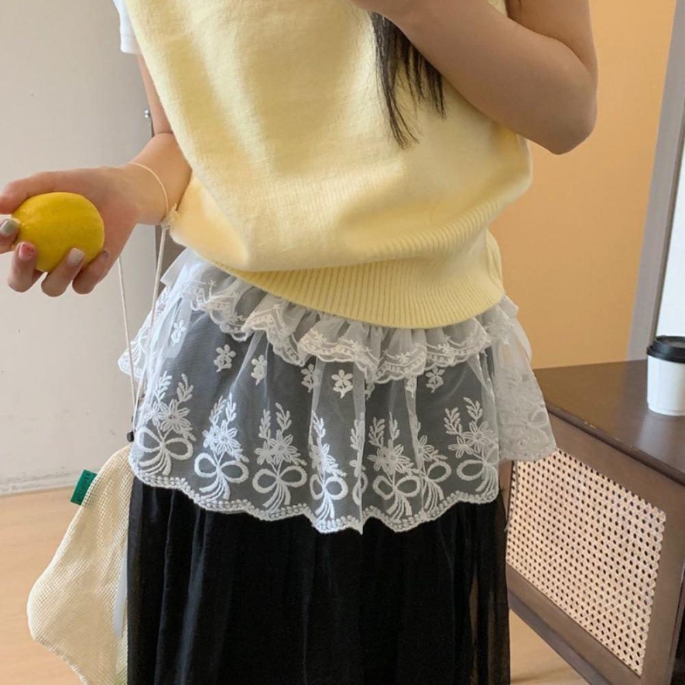 Y2K Jazz Dance Hip Scarf Shirt Extender Lace Gauze Skirt Belt  Jazz Dance Costumes Accessory