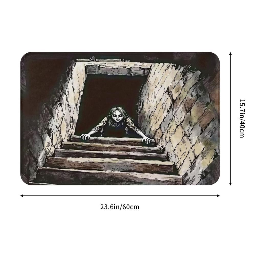 3D Illusion Mysterious Staircase Front Door Mat Anti-Slip Indoor Absorbent Doormat Kitchen Bedroom Entrance Rug Carpet