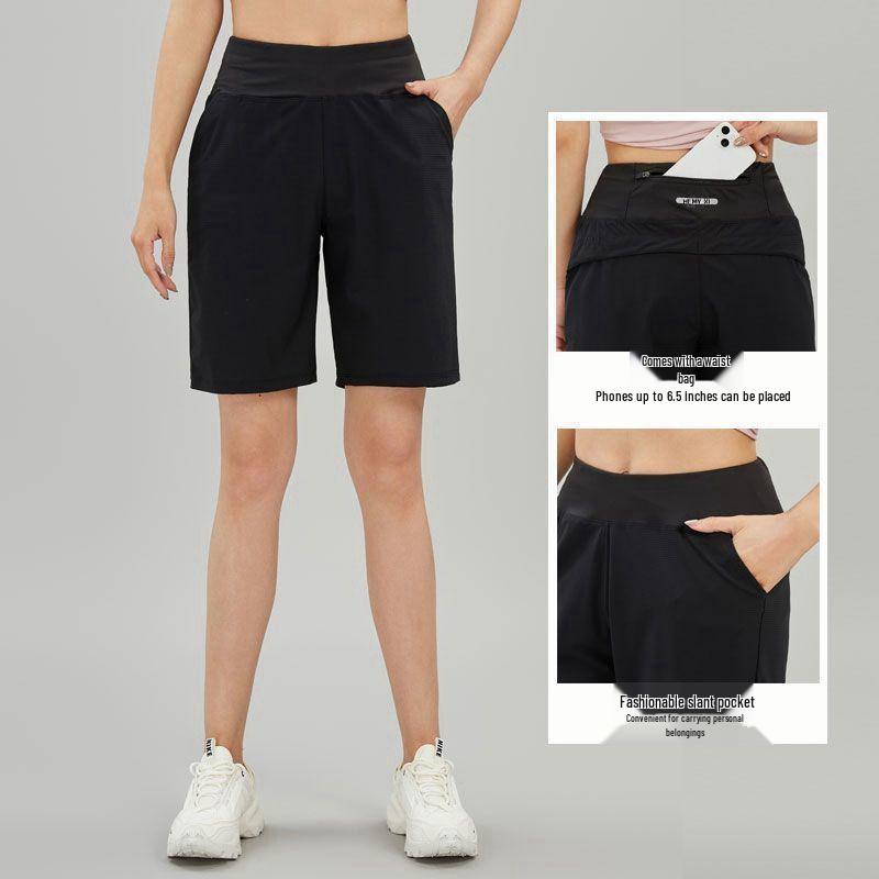 

Женские капри для йоги с высокой талией, быстросохнущие, с несколькими карманами L (recommend 100-115jin)