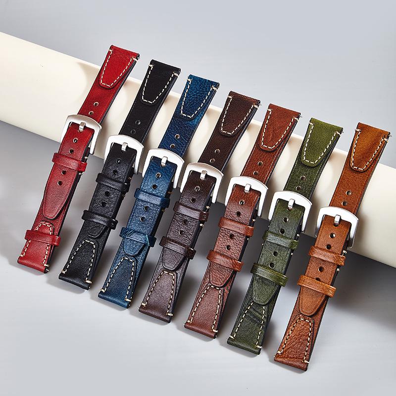 High-End Retro Leather Watch Strap for Xiaomi 8 and Huawei Fit