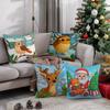 Christmas Cute Animal Pattern Cushion Cover Suitable for Sofa Bedroom Car Pillow Cover