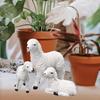 Bothyi Resin Figurine Lamb Ornament Decor for Garden Farm Yard Gifts Artificial Lamb Craft, 3 Lambs