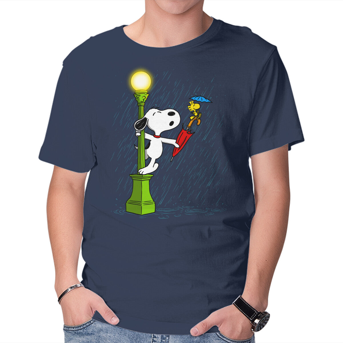 Unisex Crew Neck T-Shirt Singing In The Rain Graphic Short Sleeve Casual Tee XXL