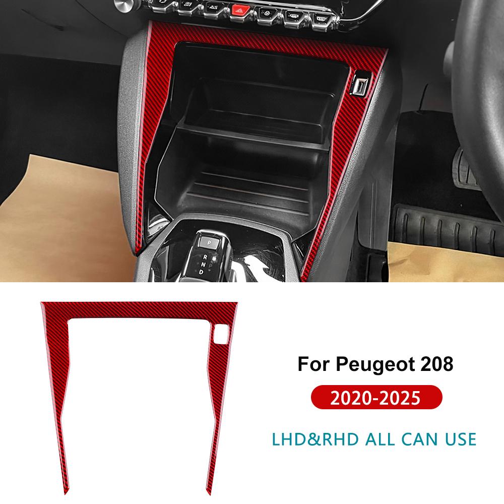 

Real Soft Carbon Fiber Sticker For Peugeot 208 e-208 2020 2025 2025 2025 2025 2025 LHD RHD Car Central Control Panel Trim
