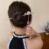 Tassel Hair Fork Rose Tassel Headwear Pearl Flower Rose Hanfu Hairpin Rose Hair Stick  Lady/Girls