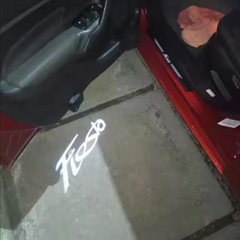 New 2026 Car Sticker For Ford Fiesta Focus ST Line 2 3 1 MK2 MK3 MK7 Fusion Led Car Door Welcome Light Laser Projector Logo Ghos