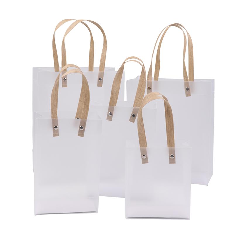 5Pcs Frosted Translucent Pvc Loot Bag Gift Bagbbags For Gifts Packing Bag Pvc Hand Bag Party Decor Souvenir Tote Bags
