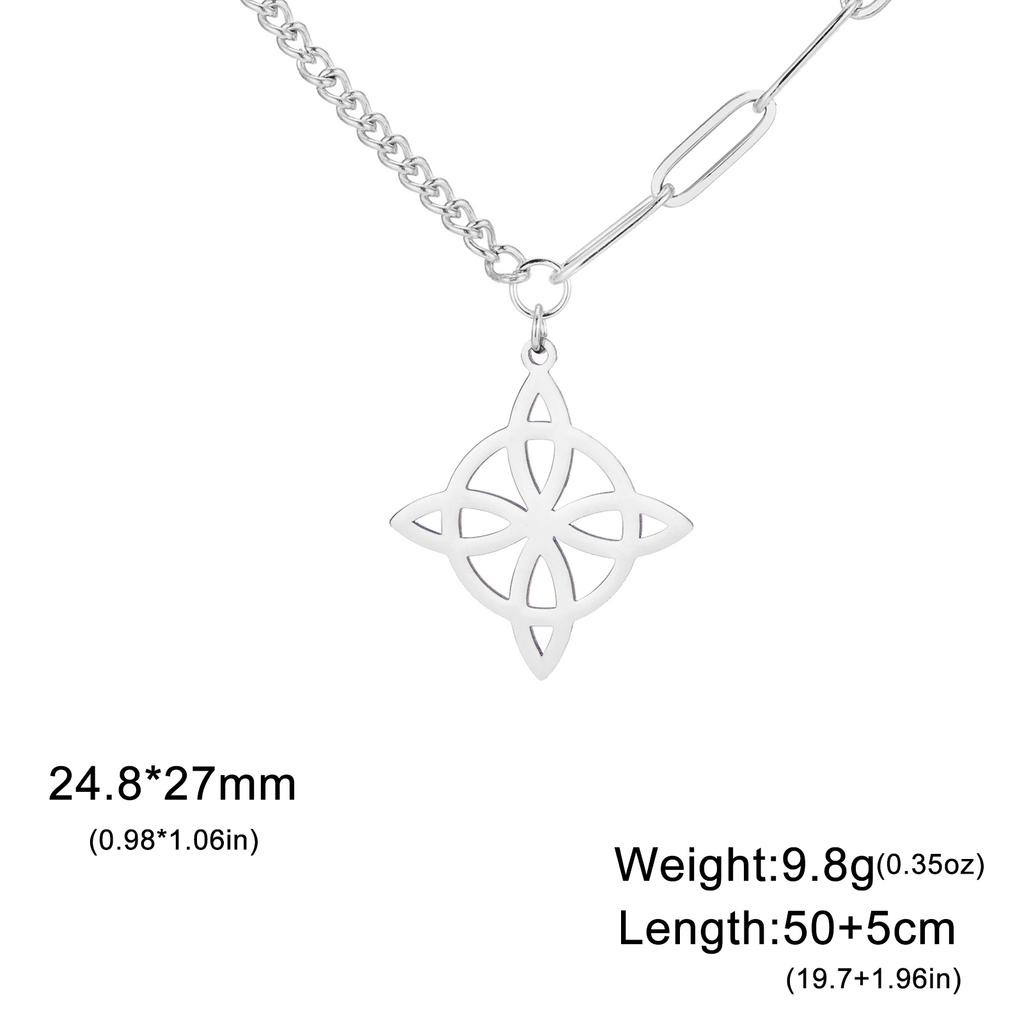Teamer Stainless Steel Irish Witch Knot Celtics Knot Pendant Necklace Women Men Snake Chain Necklace Amulet Jewelry Wholesale